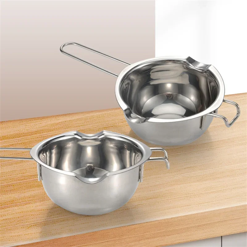 304 Stainless Steel Butter Cheese Chocolate Melting Pan Long Handle Wax Melting Pot Scented Candle Handmade Soap Making Bakeware