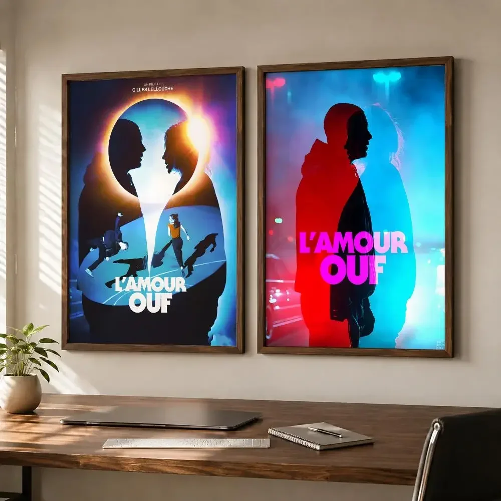 French Romantic Crime Drama Beating Hearts L'amour ouf Poster Self‑Adhesive Waterproof Sticker House  Wall Art Home Decor