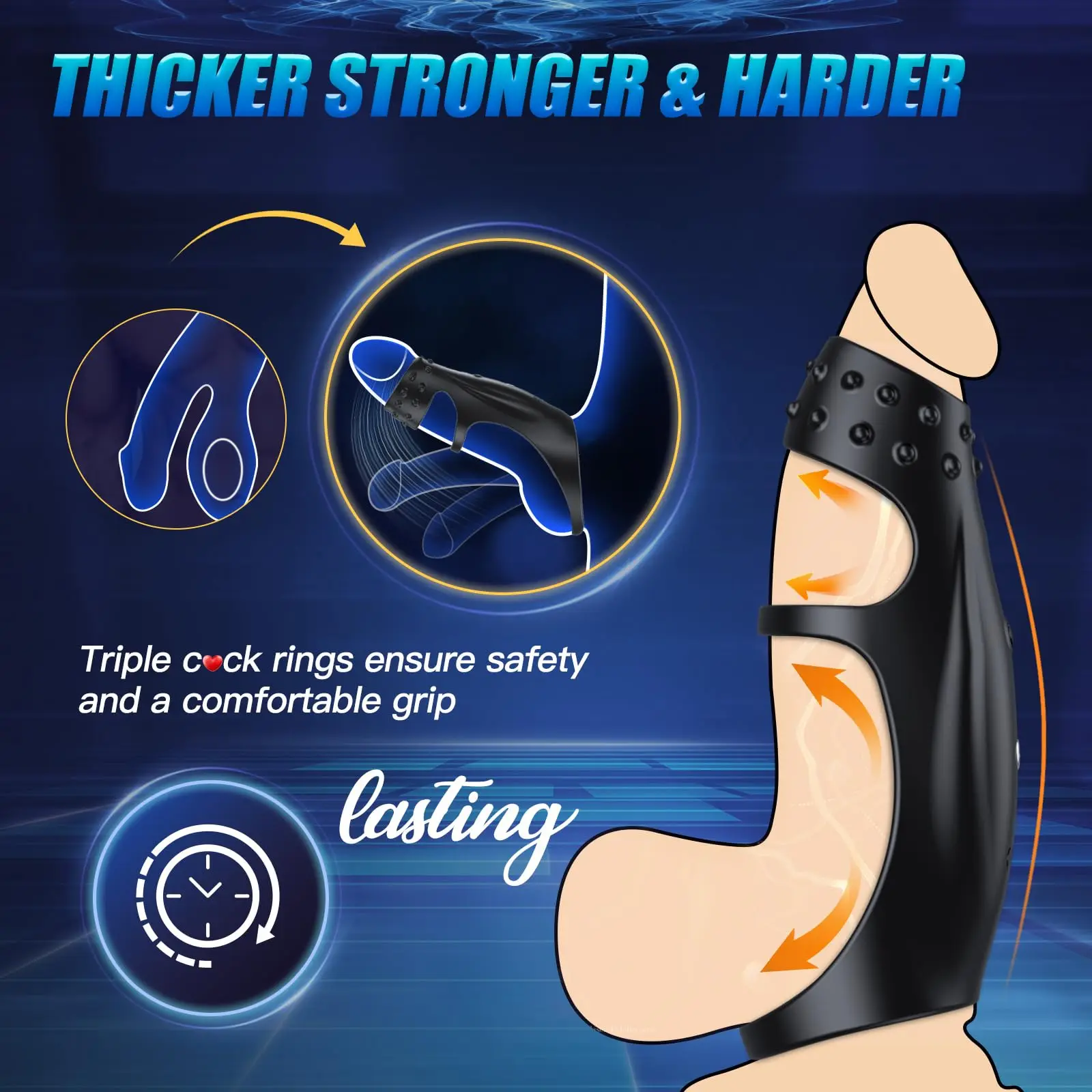 HESEKS Vibrating Cock Penis Ring G Spot Stimulation Penis Sleeve with Remote Enhancer Cock Sleeve Couples Adult Sex Toys for Men