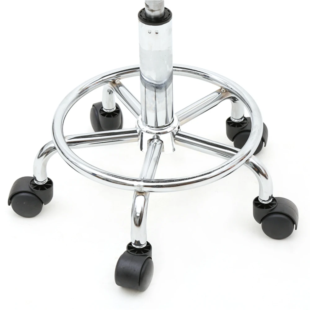 Round Shape Adjustable Salon Stool With Back Black Bar Furniture