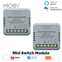 MOES Mini Tuya WiFi/Zigbee Smart Switch/Dimmer Module DIY Module Light Switch 1/2 Gang Remote Control Work Alexa Google Home