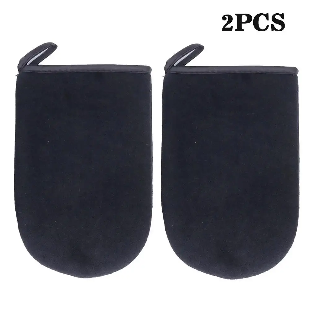 Guantes autobronceadores de 2 piezas, aplicador de crema bronceadora sin sol, flocado, para Spa, loción, aceite corporal para coche, K1V8