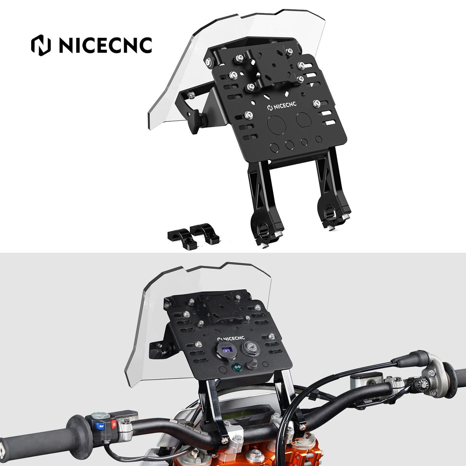 

NICECNC For Sherco SE 250R 300R SE-F 250R 300R 450R Factory 2015-2024 Motorcycle GPS Mount Bracket Mini Fairing Kit For KTM EXC