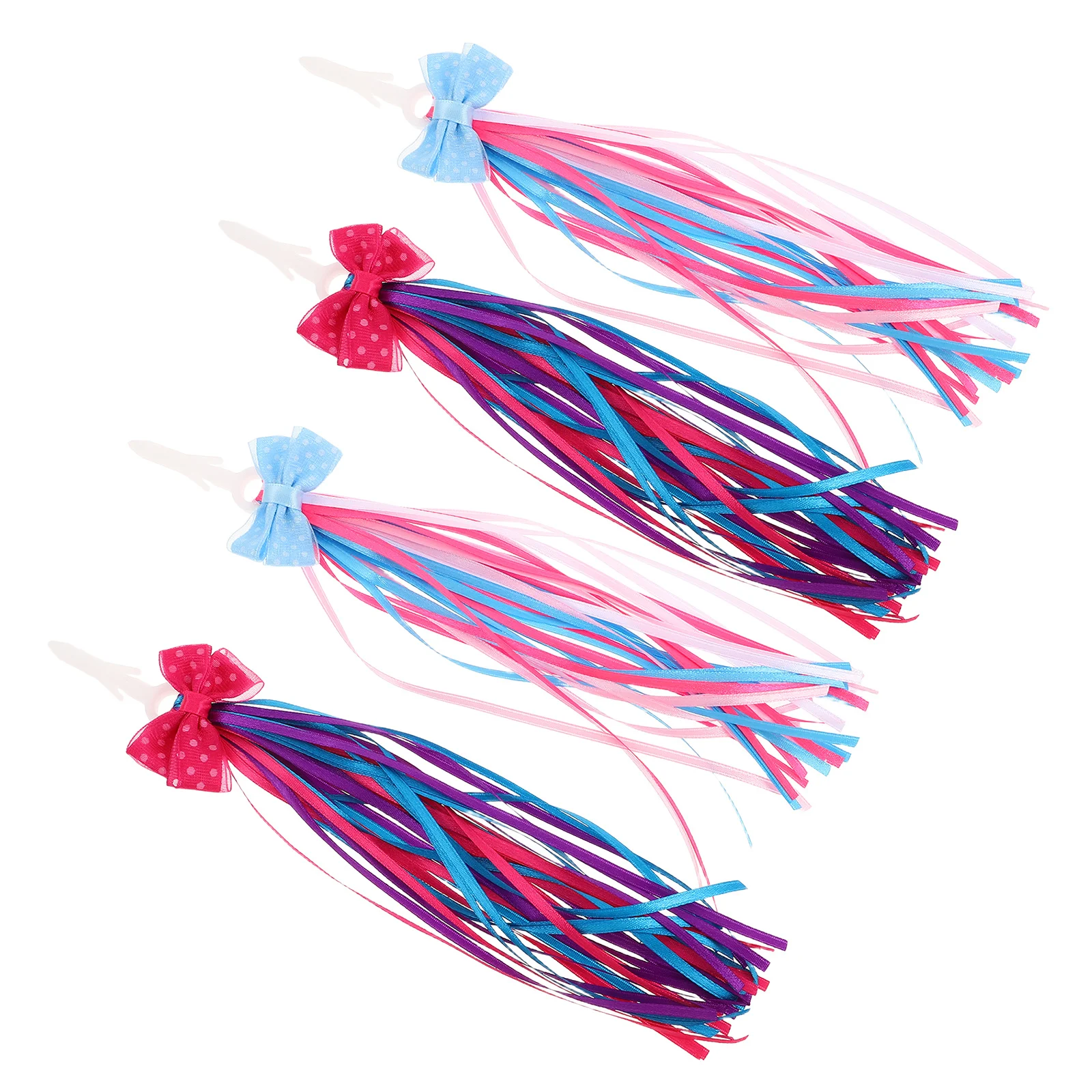 

4Pcs Bike Handlebar Streamers Bright Color Polyester Tassels for Scooter Bicycle Handlebar Decoration Bike Streamers