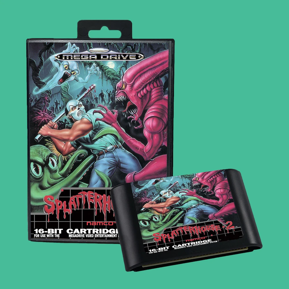 Retro Splatterhouse 2 16bit  game cartridge EUR Version for Sega Megadrive video game consoles