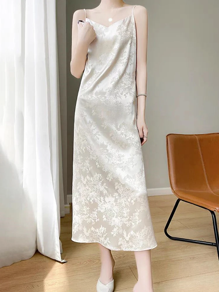 Ele Acetato Raso Damigella d'onore Dr Summer New Faion Dimagrante Lungo Ricamo floreale Abito senza spalline Coreano Sle Casual...