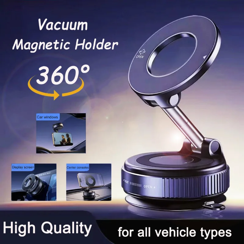 

Vacuum Magnetic Car Phone Holder 360 ° Adjustable Suction Cup Holder Magnetic Car Phone Holder Pocket Sized Foldable Car Holder