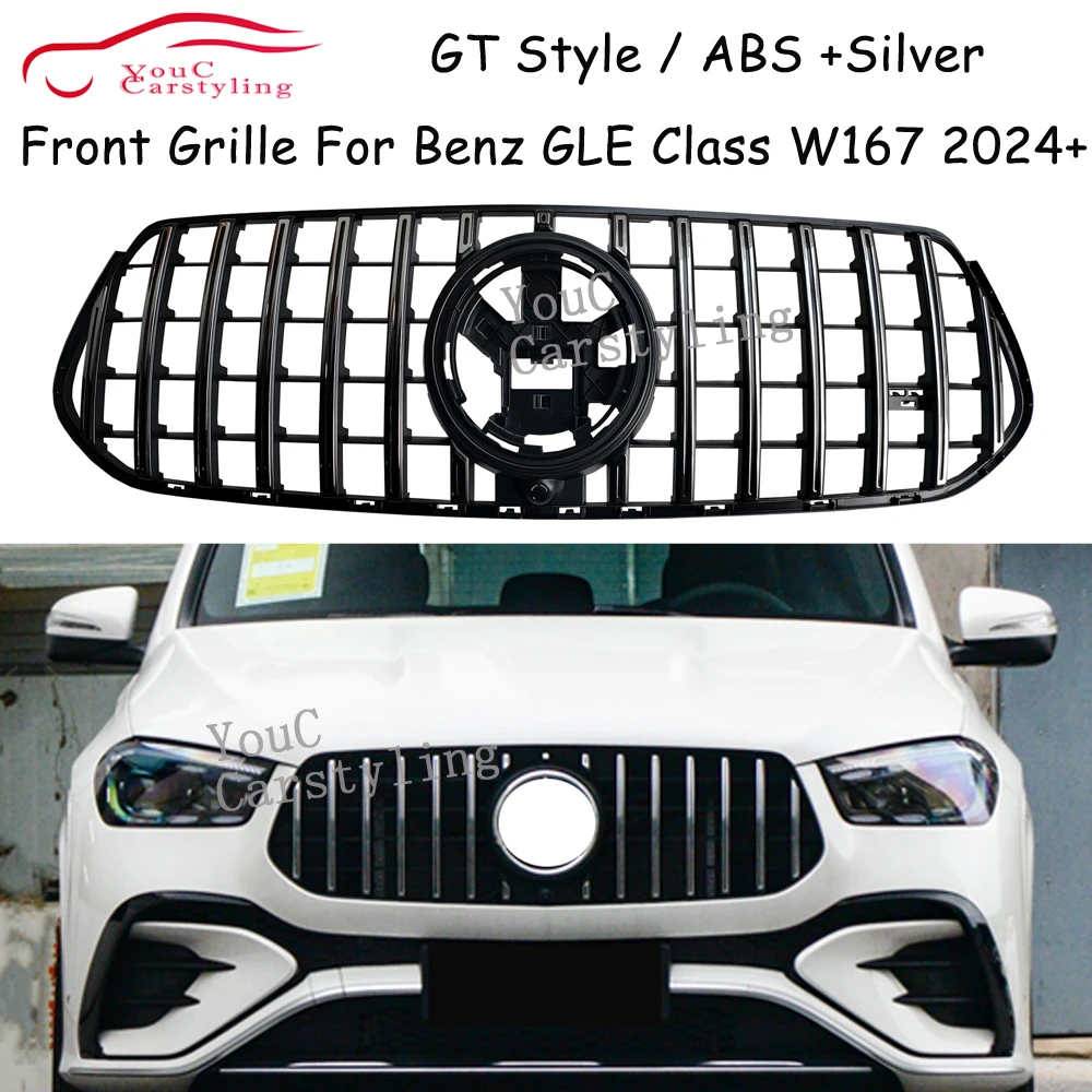 

W167 GT Replacement Grill For Mercedes Benz GLE Class W167 GLE350 GLE400 GLE450 GLE580 GLE53 SUV 2024+