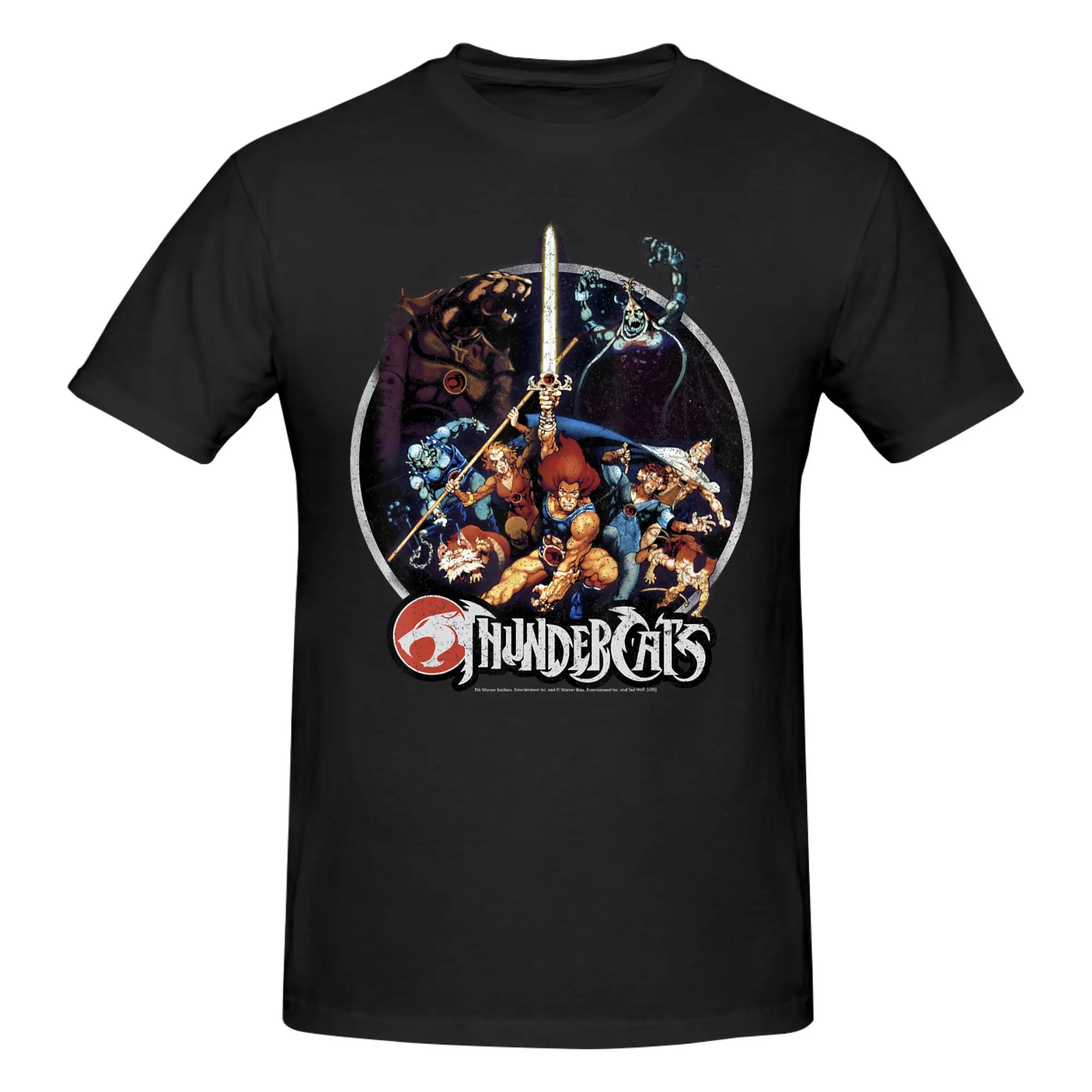 1 Piece Warriors Group Novelty 100% Cotton T-Shirt Thunder-Cats 80s Vintage Cartoon Tees Tops For Men
