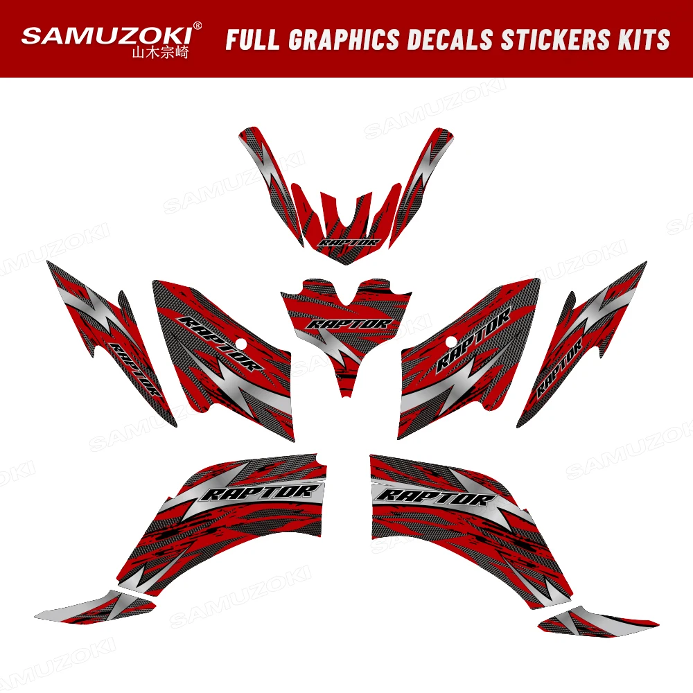 

ATV Dirt Bike украшения графический фон наклейки комплект наклеек подходит для Yamaha Raptor 125 250 Raptor 125 Raptor 250 YFM 125 YFM 250