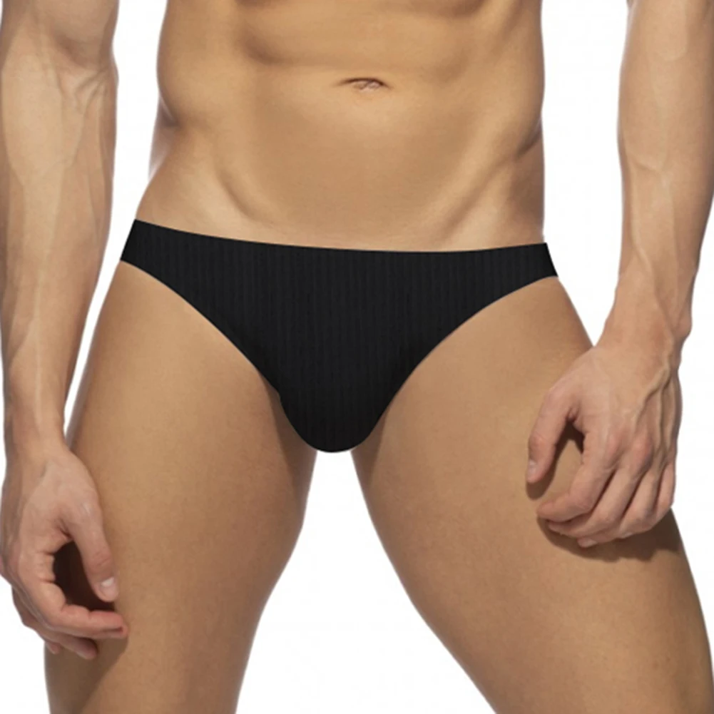 

Sexy Men Cotton Briefs Underwear Low Rise Bikini Underpants Thread Skin Friendly Short Trunks Soft Pouch Panties Breath Thong