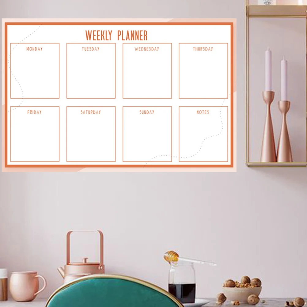 1 مجموعة 1 مجموعة السبورة ملصق لوحة المسح الجاف للمنزل مكتب أسبوع شبكة تخطيط لصق سطح الكتابة قابلة لإعادة الاستخدام #3