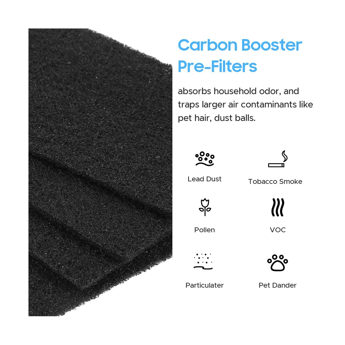 بديل فلتر تنقية لـ AER1 HAPF30 Air Puri-Fiers، 4 مرشحات HEPA حقيقية + 8 مرشحات معززة للكربون