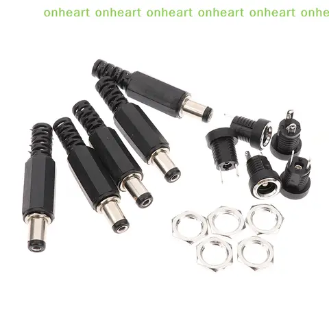 [C]5Pair 5.5 x 2.1 DC Male Female Terminal 12V DC Power Supply Plug Socket Adapter