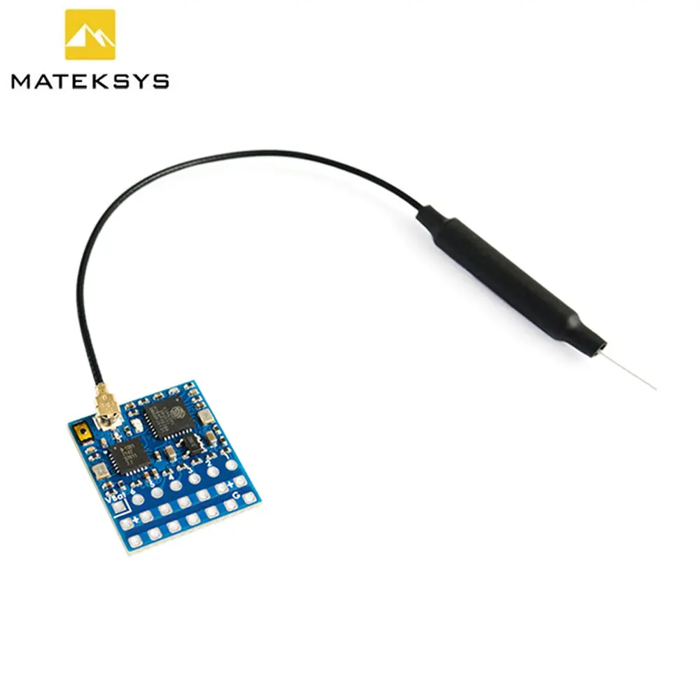 Matek ELRS-R24-P6 R24-P6 EXPRESSLRS 2.4ghz receptor pwm com conector de antena suporte 2 ~ 8s vbat sensor de tensão para drone rc fpv