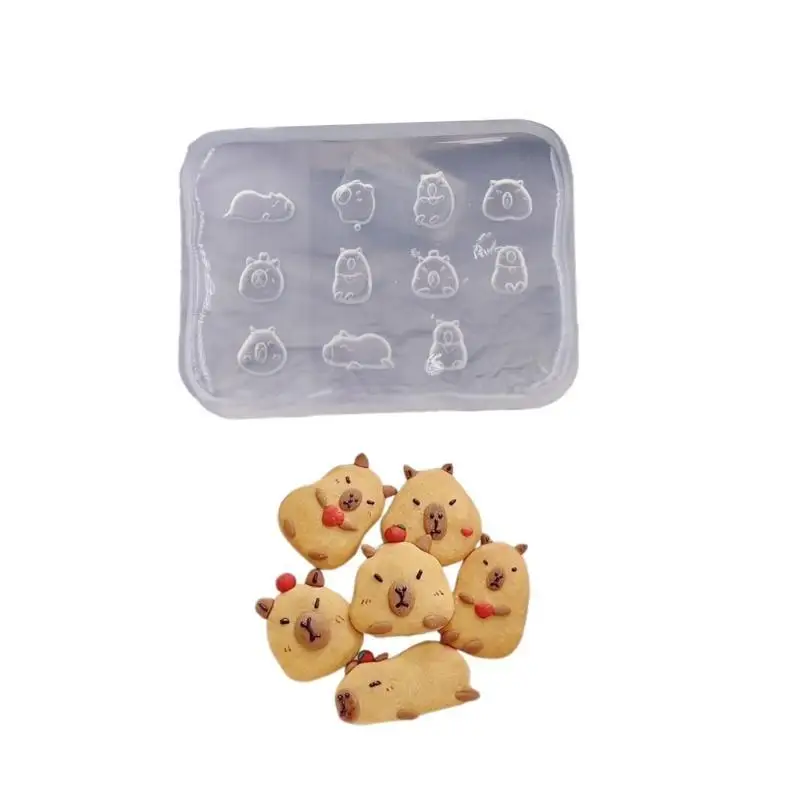 J78F البسكويت الصغيرة قالب الكعكة دمية مصغرة المعجنات كعكة الخبز قالب DIYs الطين الغذاء اللعب قالب من السيليكون لعشاق DIY