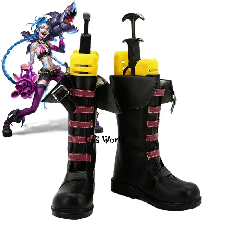 

LOL The Loose Cannon Jinx Games Настроить обувь на плоской подошве для косплея Сапоги