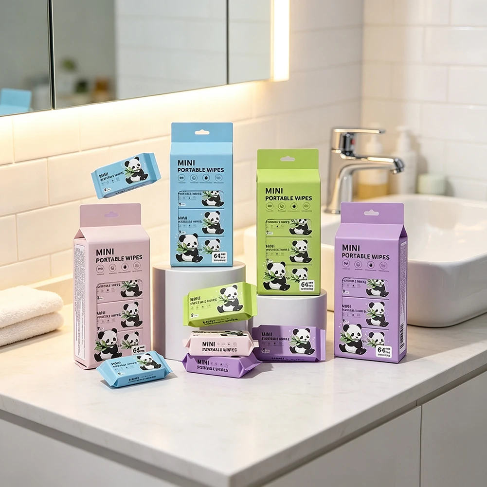 Mini Portable Wet Wipe,Travel Wet Wipe For Handbag,Versatile Cleaning Wipes,Everyday On-The-Go Personal-Hygiene,For Outdoor Use