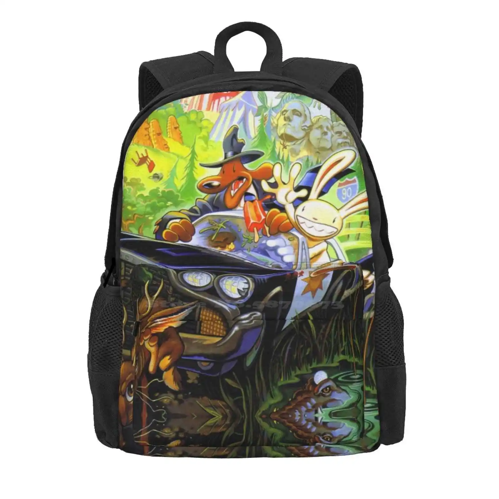 Sam & Max (High Contrast) Hot Sale Schoolbag Backpack Fashion Bags Sam Max Sam And Max Lucasarts Retro Games Videogame Pixel