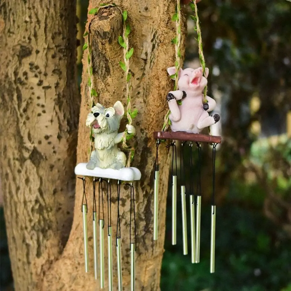 Cute Animal Wind Chimes Cartoon Decorative Anima Hanging Pendants Easy Installation Swing Garden Ornament Courtyard