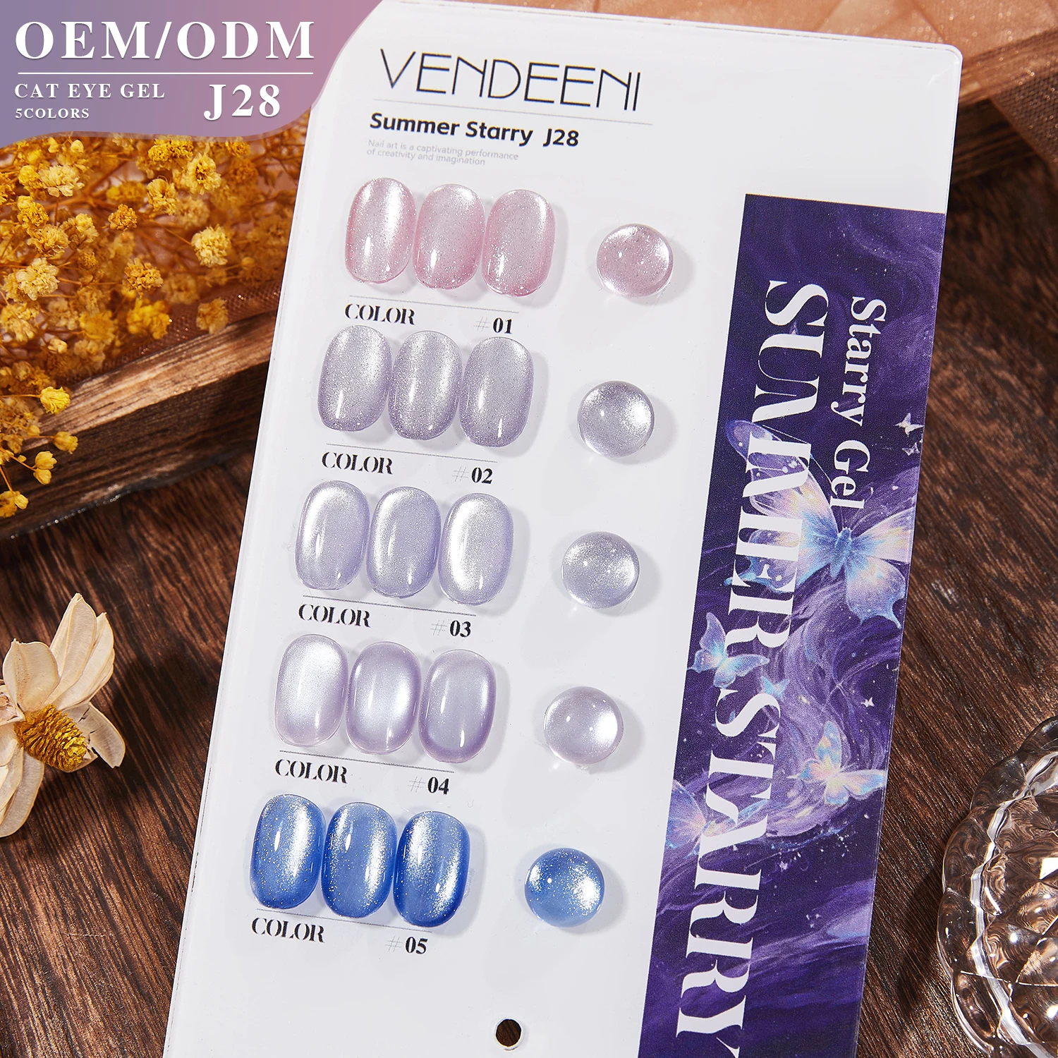 

Vendeeni New Seasonal Trend 5 Colors Golden Cat Eye Gel Collection Wholesale Nail Art Painting UV Gel Cat Eye Polish