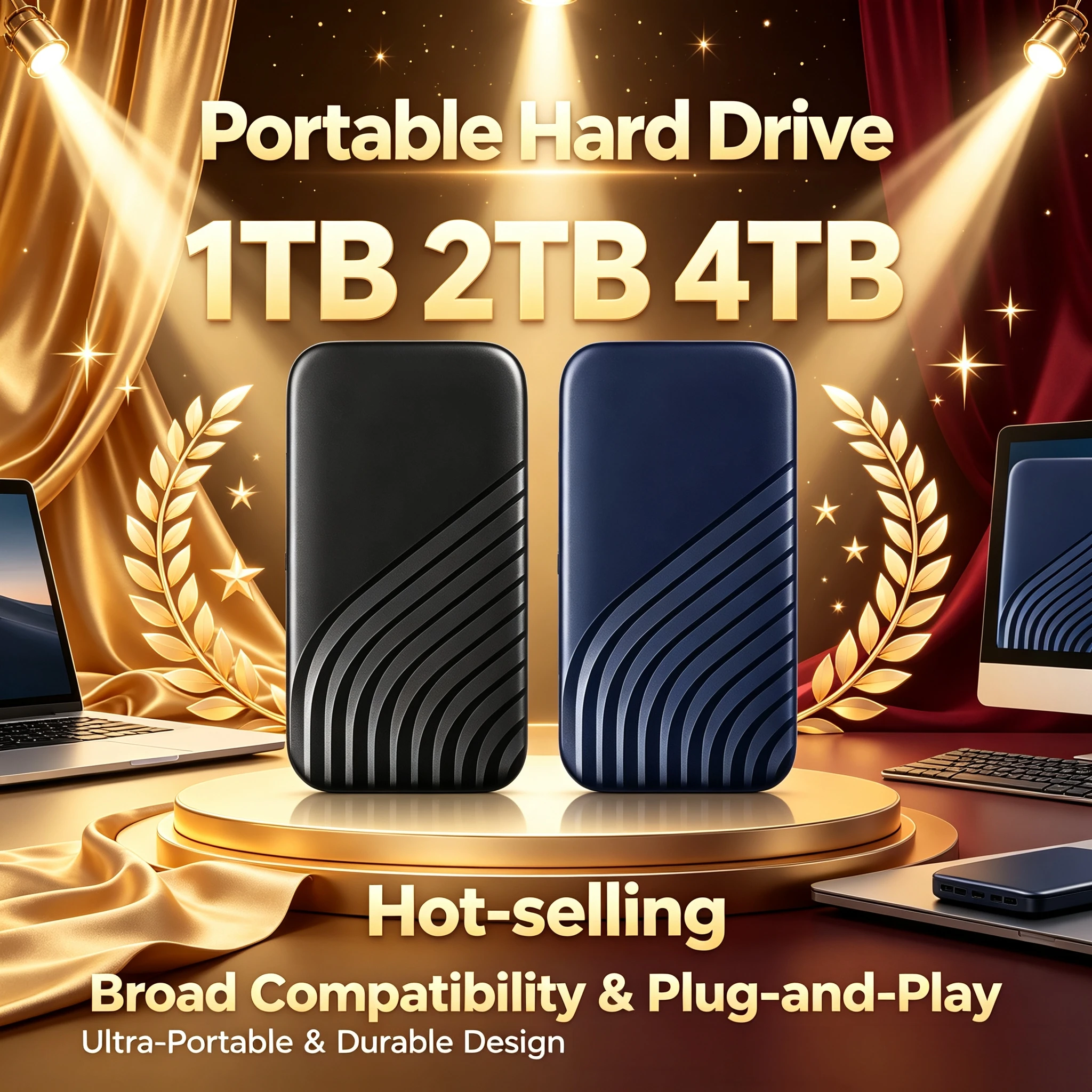NEW Portable External 2TB Authentic SSD USB 31 Type C Quick Backup Hard Drive for Mac PC Laptop Phone Pro Max 4K Fast Storage