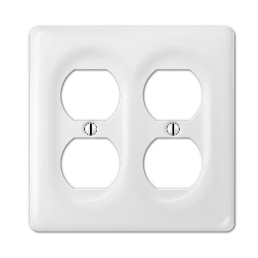 Classic Beadboard Switch Wall Plate Cover, Decorative Porcelain Light Switch Plate Outlet Wallplate Covers Ceramic Toggle Panel