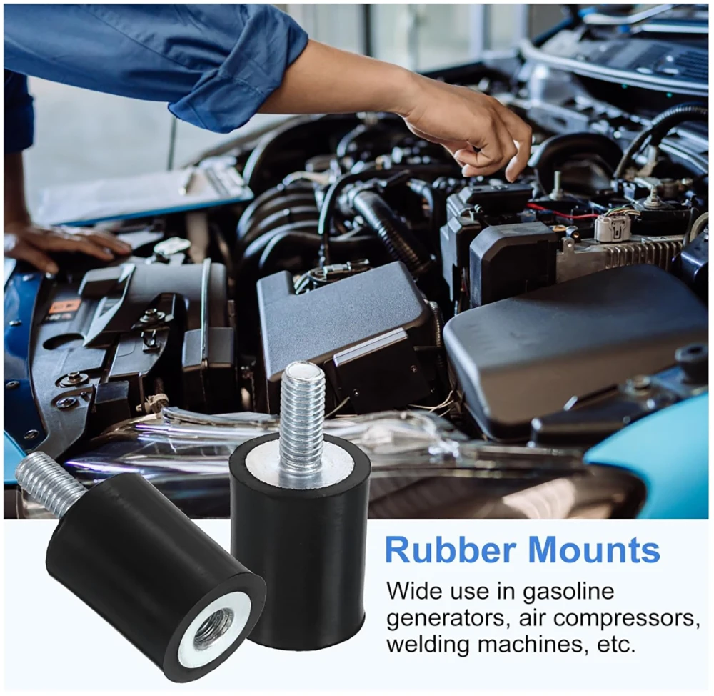 Thread Rubber VP M6 M8 M10 M12 Cylindrical Shock Absorber Isolator Mount Female Vibration Bobbin Damper Rubber Mounting Feet