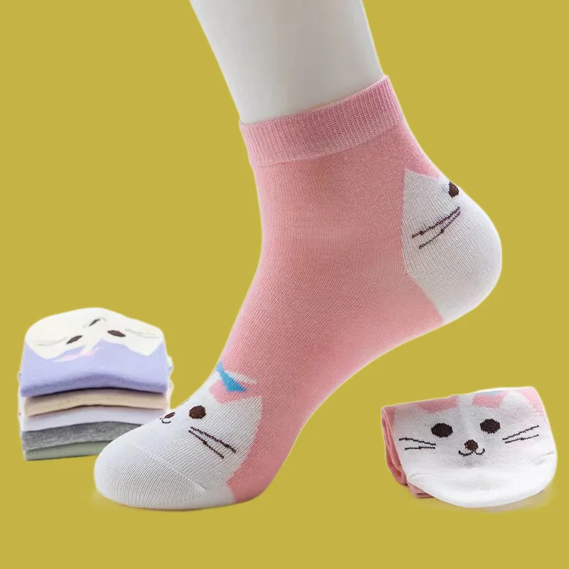 5/10 Pairs Fashion Style Medium Tube Socks Cartoon Women's Socks Versatile Women's High Quality Socks Cotton 2024 Women's Socks