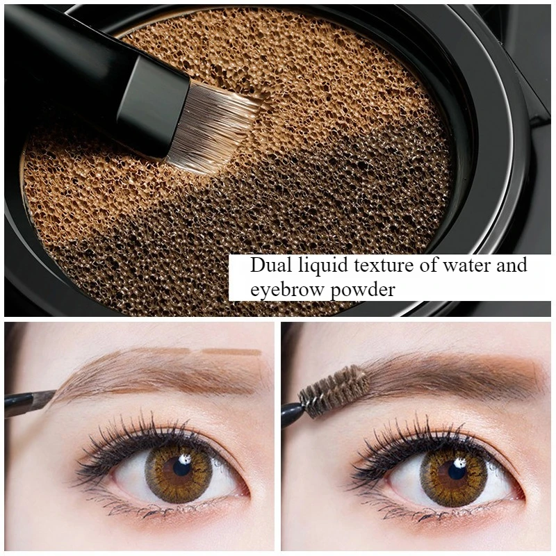 Two Tone Air Cushion Eyebrow Dye Is Waterproof, Sweat Proof, and Not Easy To Fade. It Is A Popular Wild Eyebrow Product