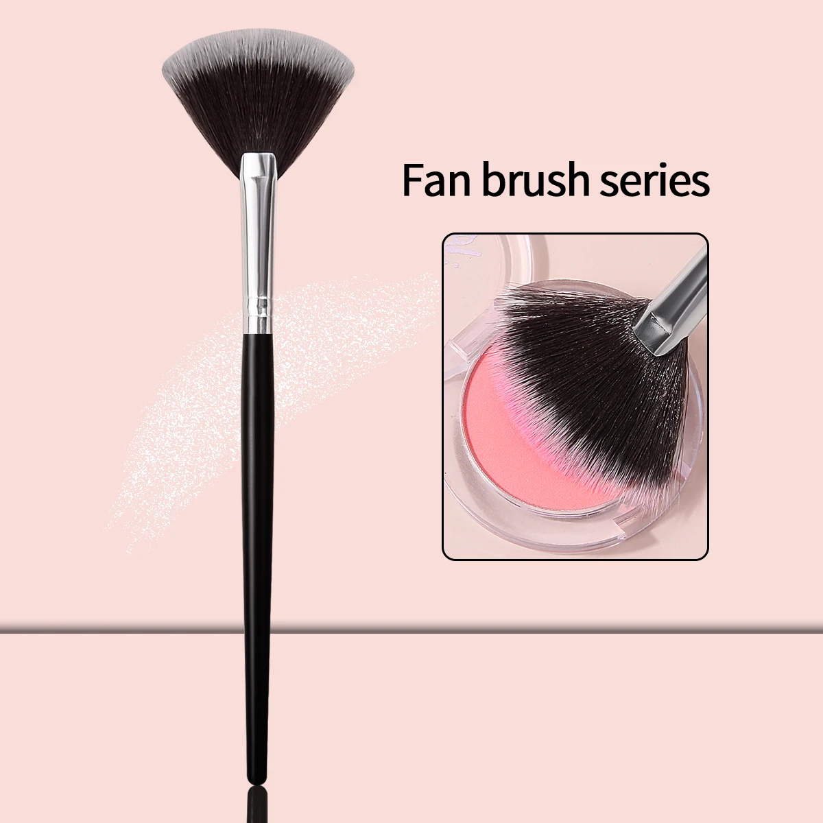 1Pc Professional Soft Makeup Brush Face Fan Powder Brushes High Quality Fan Applicator for Facials Cosmetic Tool