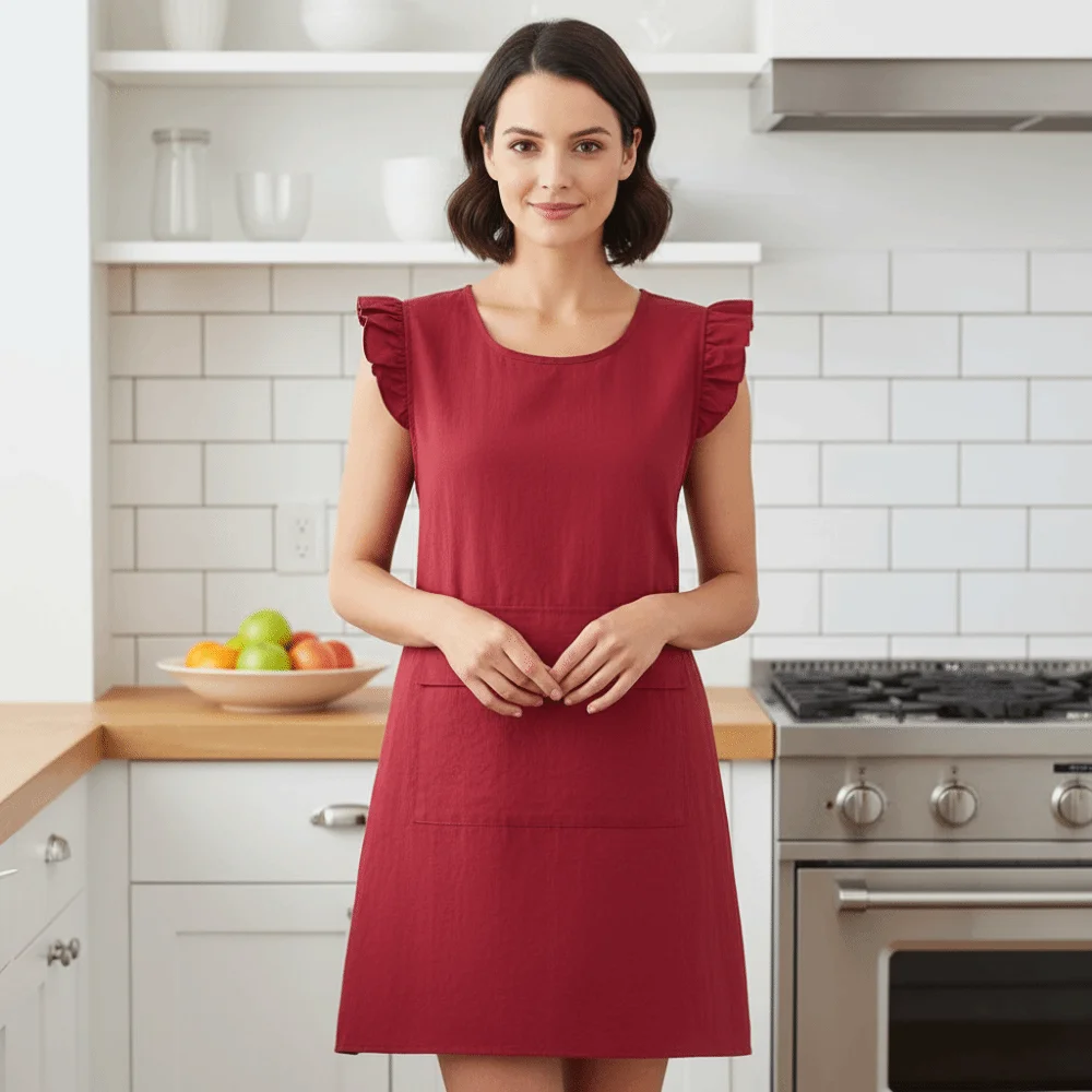 

Модный маслянепроницаемый фартук с принтом и карманами для выпечки, водонепроницаемая униформа, кухонные аксессуары