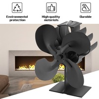 Eco-friendly 4-Blade Heat Powered Stove Fan Fireplace Fan for Gas/Pellet/Log/Wood Buring Stove Efficient Heat Distribution