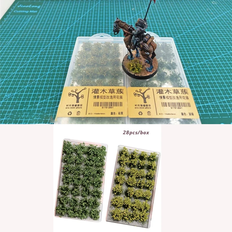 Miniaturowe krzewy Shurb Model Static Grass HO Diy Model Making Toys Scena wojskowa Układ pociągu kolejowego dla Diorama 28szt/pudełko
