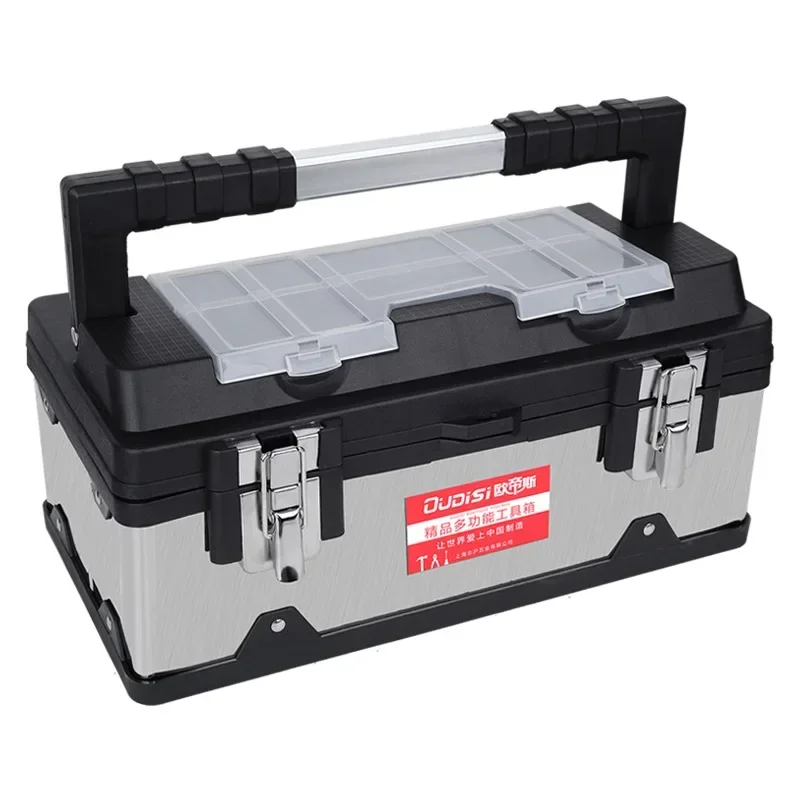 Large Electrical Maintenance Toolbox Stainless Steel Portable Suitcase Tool Storage Multifunctional Hardware Storage Accessories