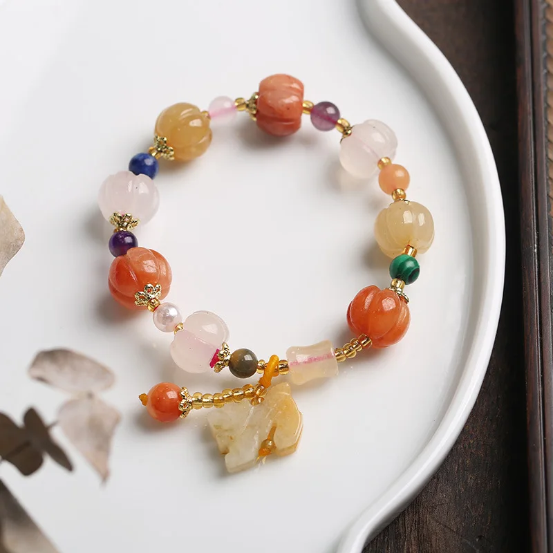 Natural Jade Bracelet Stone Beads Fine Jewelry Hand Accessories with Charming Pendant String Wristband for Women Couple Bangle