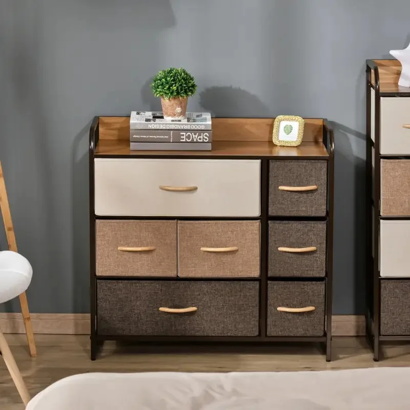 Fabric storage cabinet Multi-layer shelves Household bedroom Bedside table Storage