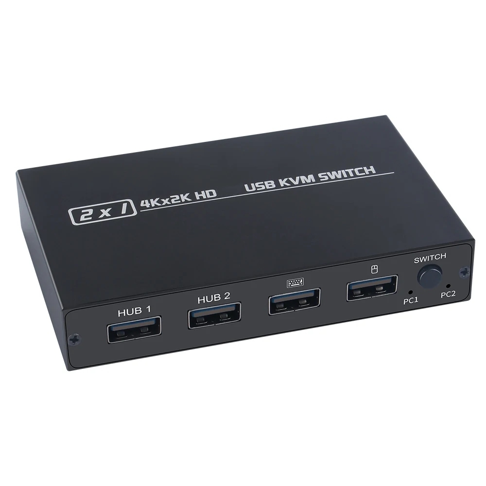 

AIMOS AM-KVM 201CL 2-In-1 HDMI-Compatible/USB KVM Switch Support HD 2K*4K 2 Hosts Share 1 Monitor/Keyboard& Mouse Set KVM Switch