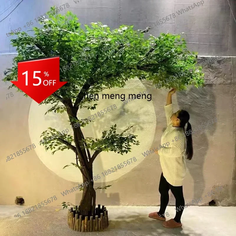 

zS173Fake tree simulation simulation banyan tree interior decoration floor-to-ceiling living room plant artificial hotel green p
