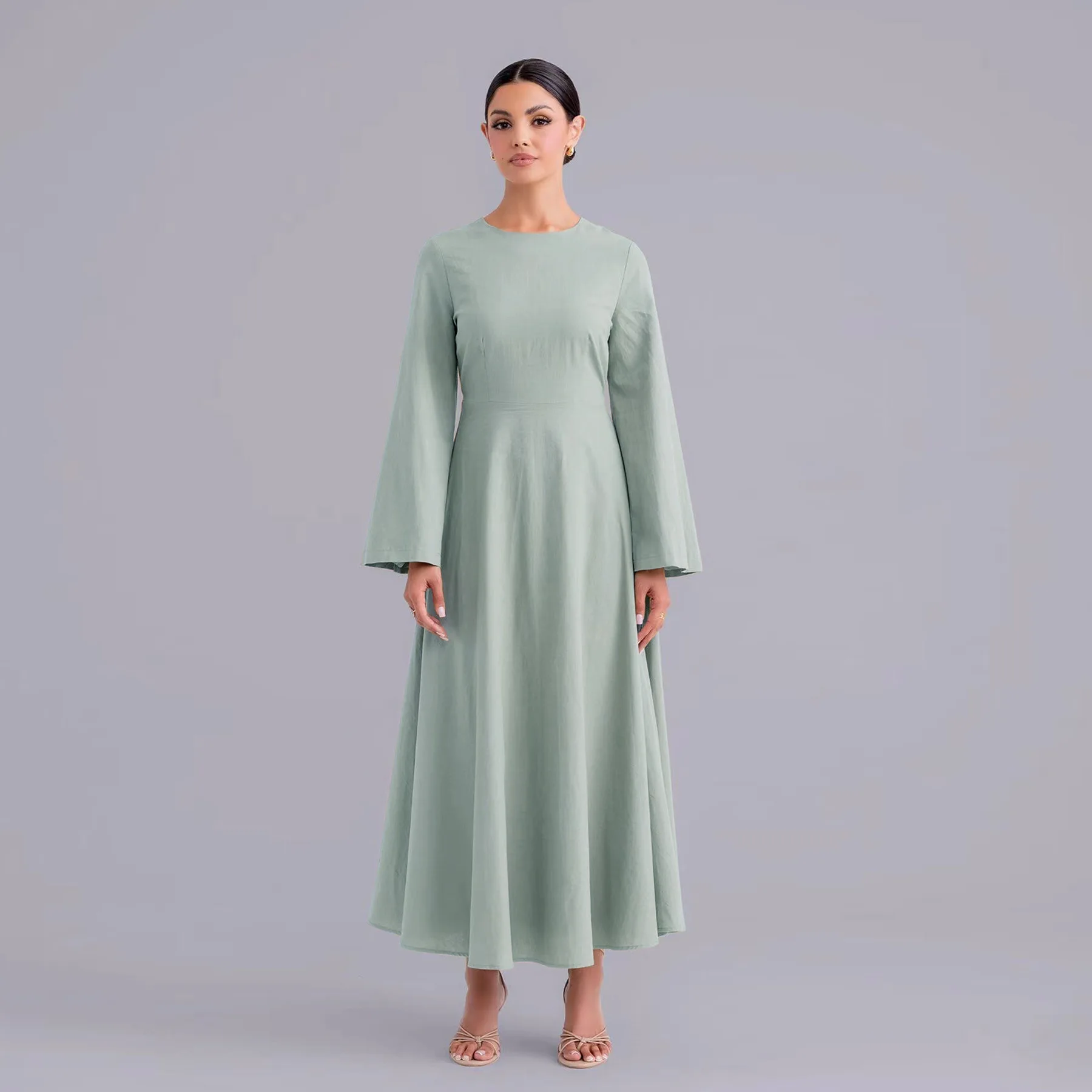 Turco cor sólida abaya dubai jalabiya kebaya longo robe muçulmano vestido de oração moda islâmica para senhoras jalabiya caftan femme