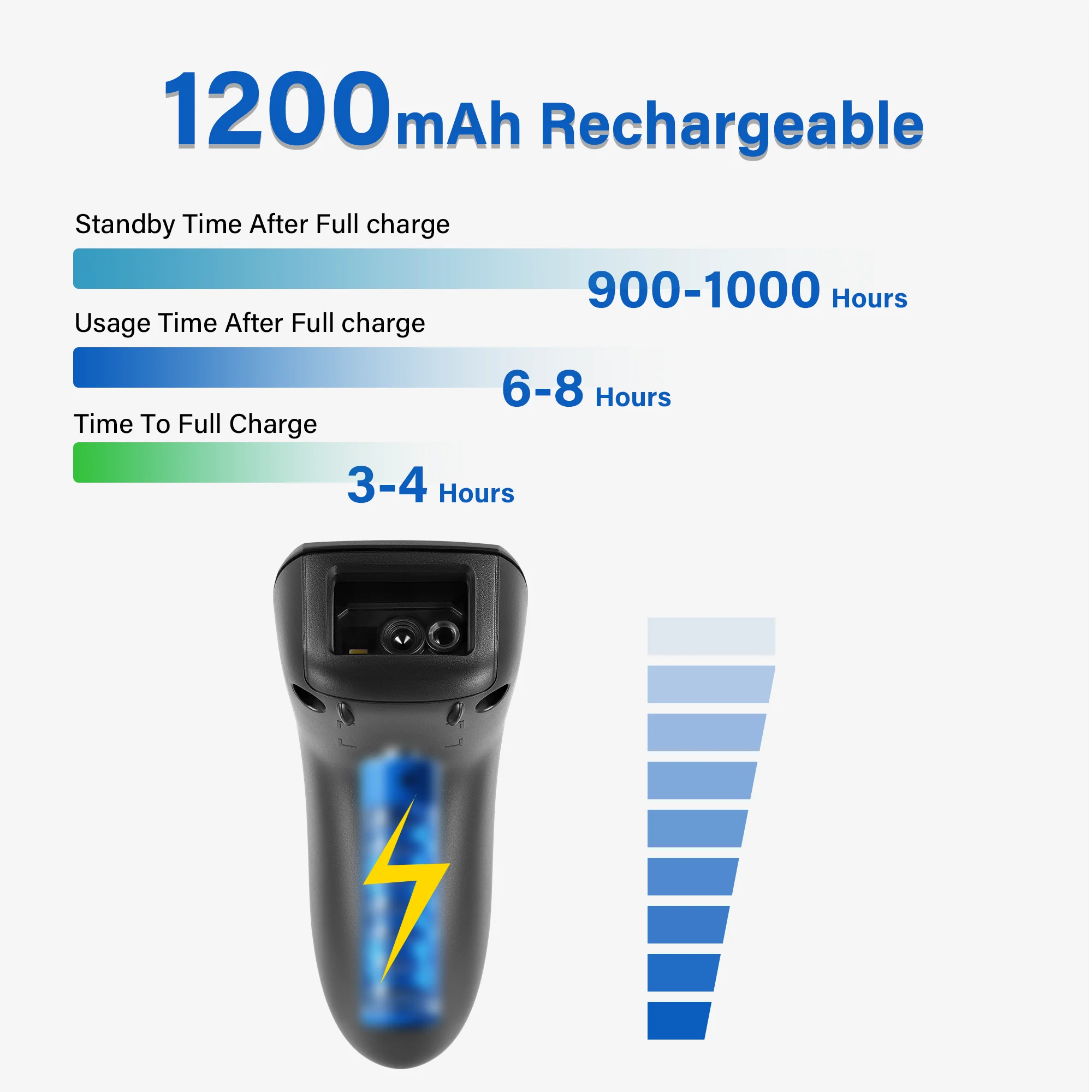 Fotografia 7: Mini Leitor de Código de Barras Bluetooth 3 em 1 1D 2D QR Code CCD com Tela, Leitor de Código de Barras Portátil com Bateria de Grande Capacidade para Celular