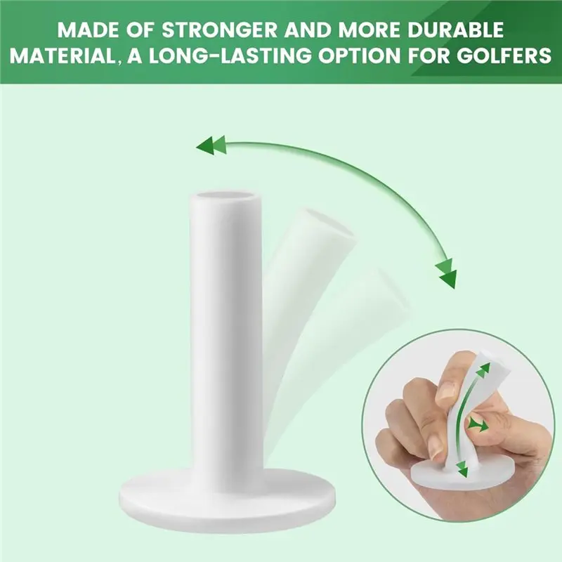 T22C Flexible Golf Tees For Mats-For Driving Range& Indoor Simulators In 6 Mixed Sizes