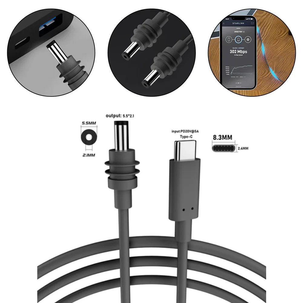 For StarLink Gen3 Mini USB C To D Cable 2/3/5m Waterproof Overload Short Circuit Protection SPX MINI Type-C To DC Cable