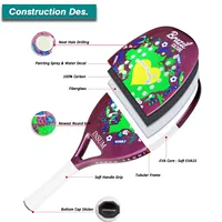 INSUM-Beach Tennis Racket with EVA Soft Full Carbon Fiber Surface, Men and Women 4