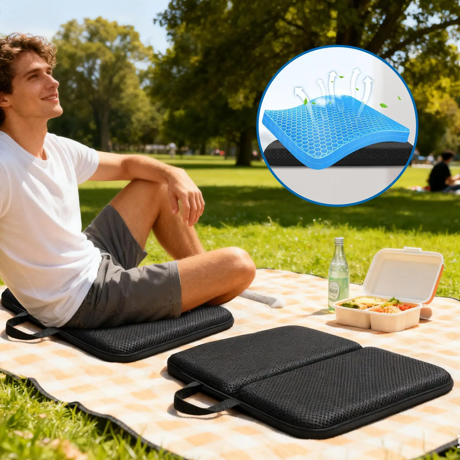

Portable Foldable Comfortable Pad Thickened Cushion Foldable Warm Pad Compact Chair Pad Plane Seat Cushion for Outdoor Home