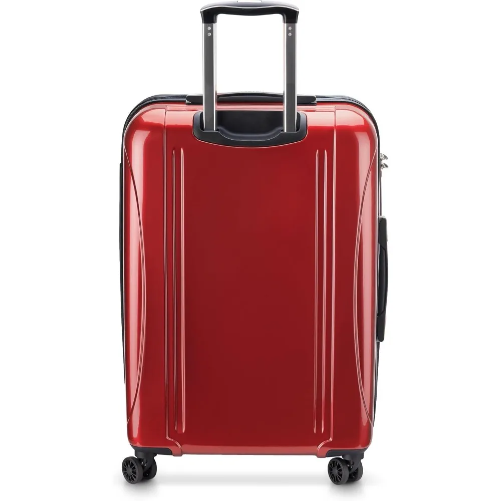 Equipaje giratorio rígido expandible mediano de 24 pulgadas con diseño Aero en rojo ladrillo, ideal para viajar