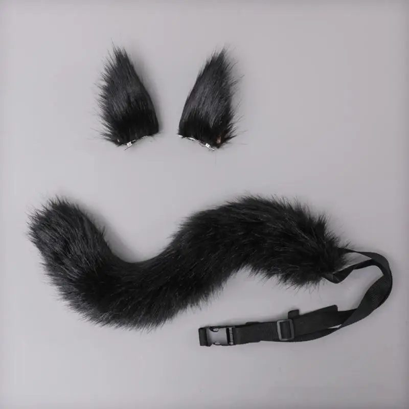 MXMB 3 Pièces Oreille Loup Épingles à Cheveux en Peluche Queue Renard d'Accessoires Costume pour Pâques