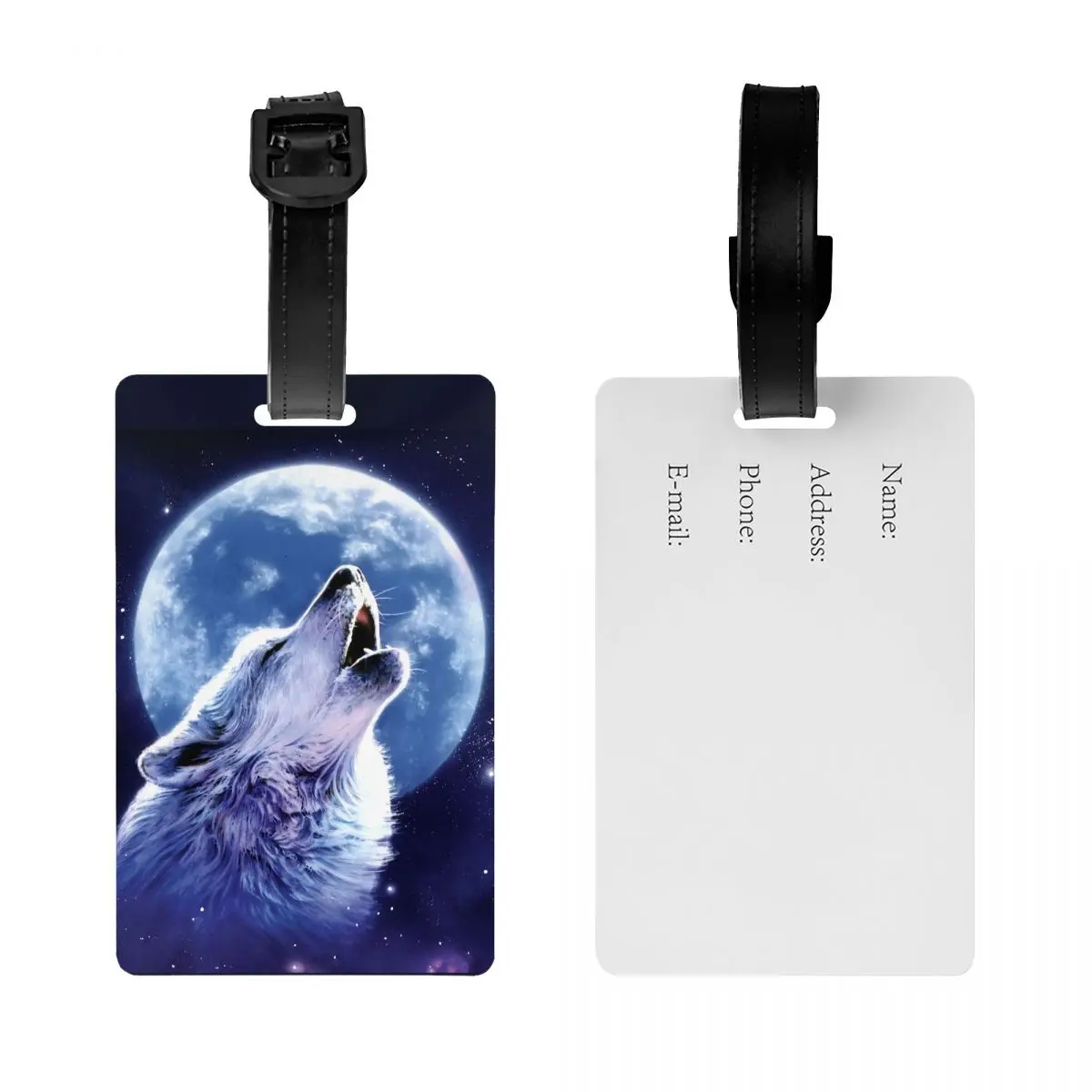 Custom Call Of The Wolf Luggage Tag Travel Bag Suitcase Privacy Cover ID Label