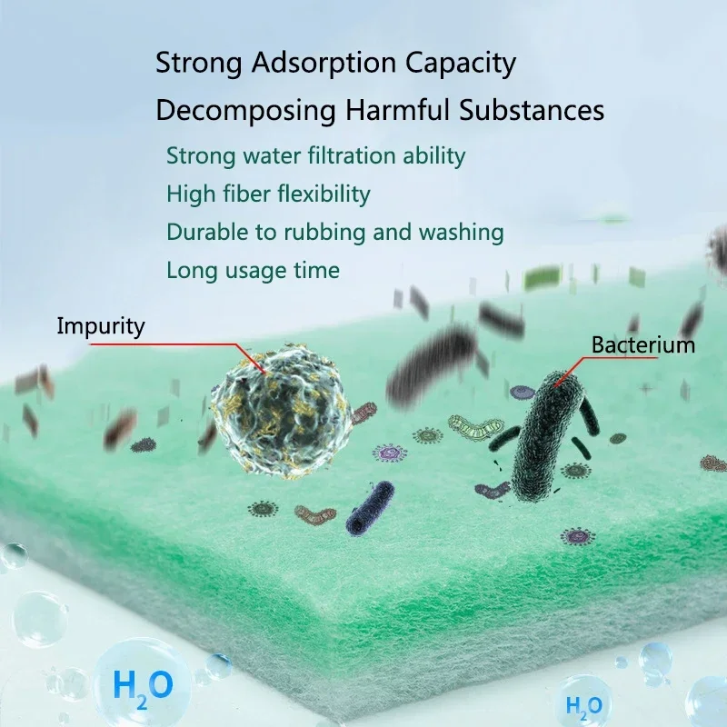 Practical Biochemical Aquarium Cotton Sponge Fish Tank Filtration Foam Green Spongs Aquarium Accessories Water Filter Cotton Mat