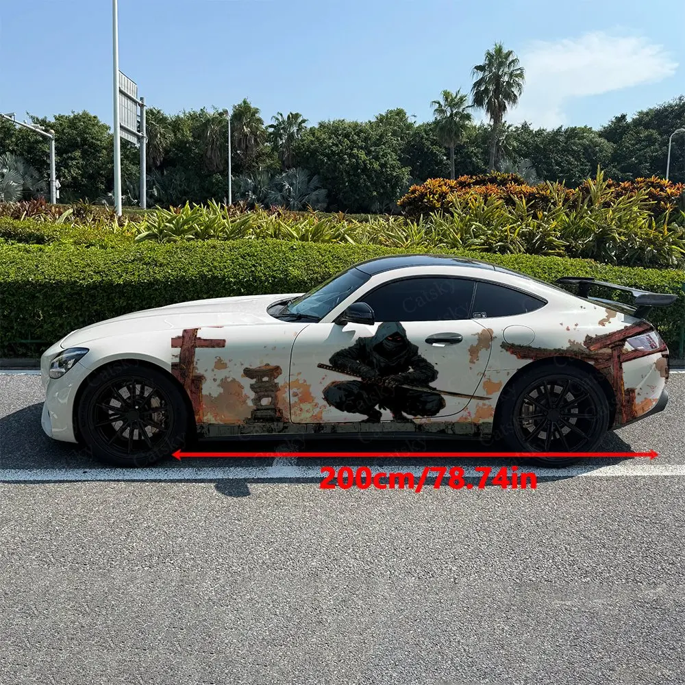 2pcs Shadow Ninja Burning Spirit, Durable, Fade-resistant, Enhance Vehicle Aesthetics With Bold Artistic Design Car Vinyl Wraps